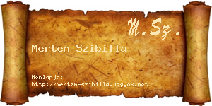Merten Szibilla névjegykártya